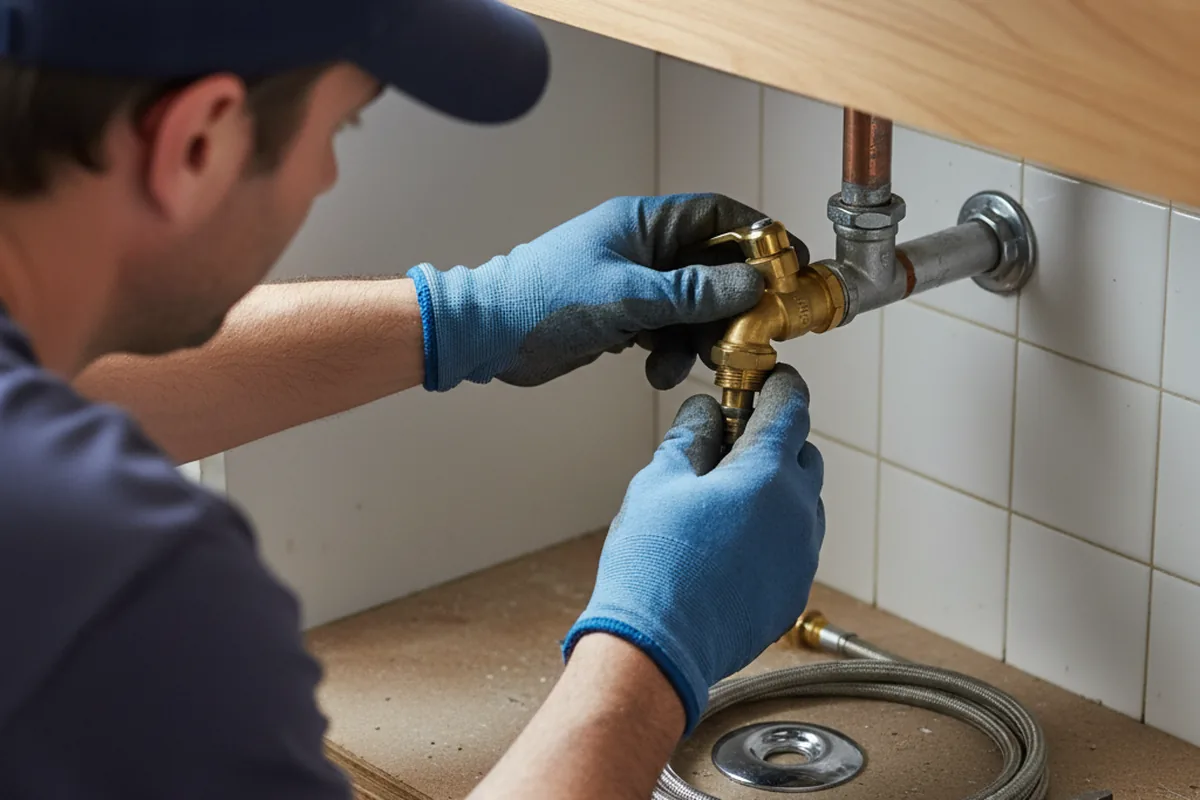Shutoff valve and fitting work during Well Pump Repair in Mesquite
